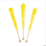 Yellow Rock Candy Lollipops - 12 Pc.