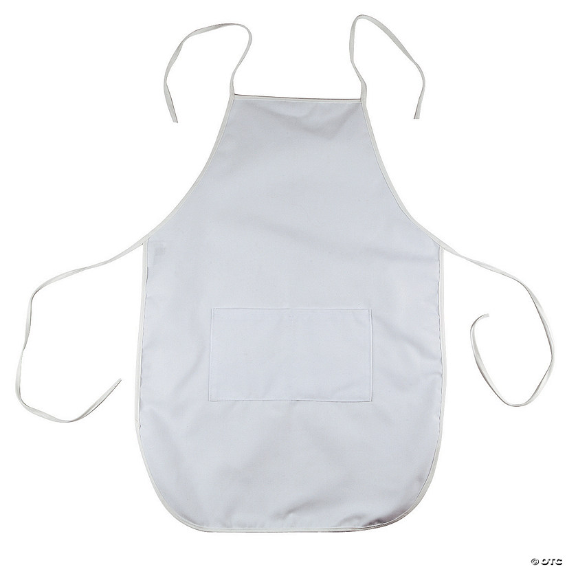 Childrens Le Chef Apron 7-12 years White With Pocket 100% Cotton 