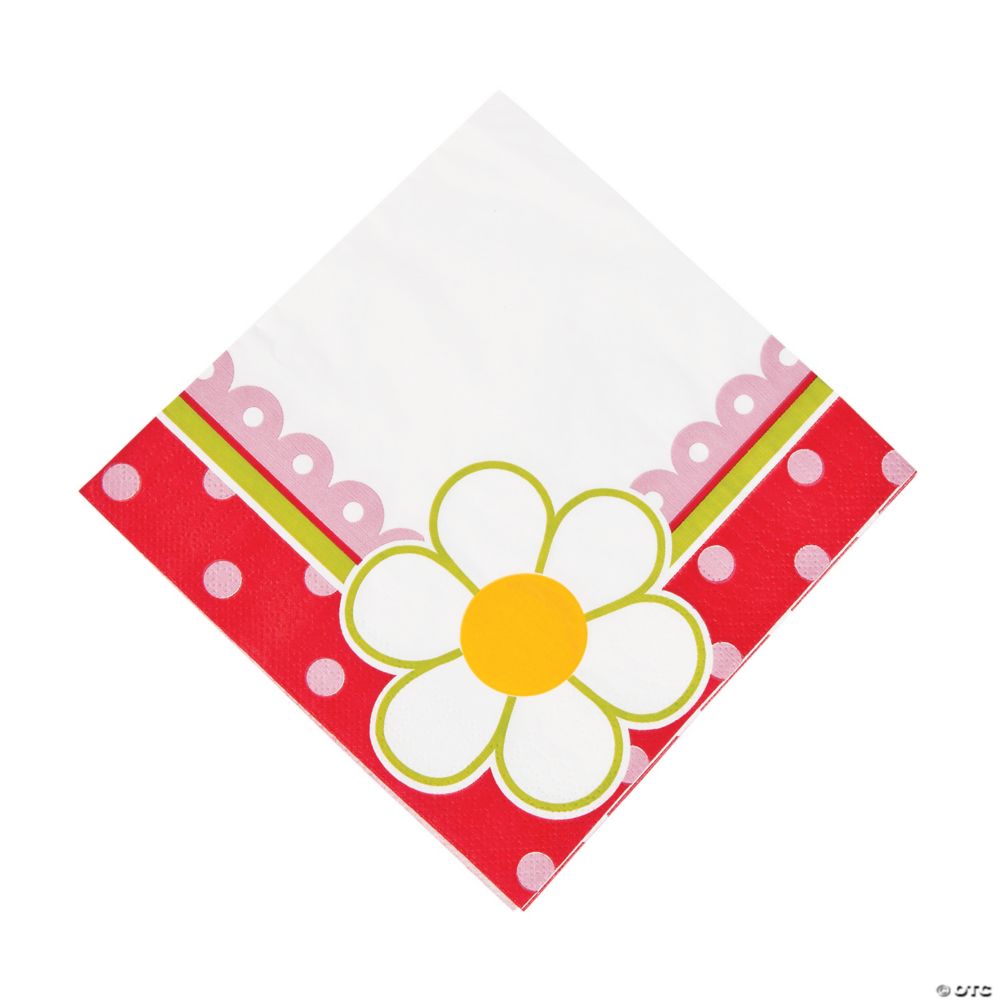 16 Pc Berry 1st Birthday Daisy Luncheon Napkins