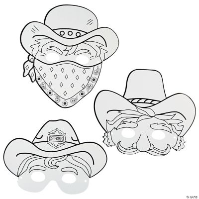 Color Your Own Cowboy Masks - Discontinued