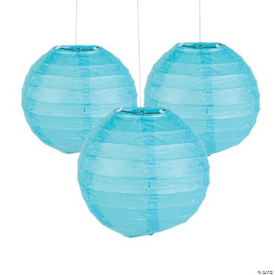 Mini Light Blue Hanging Paper Lanterns Discontinued