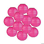 4 1/2 Mini Hot Pink Hanging Paper Lanterns - 12 Pc.
