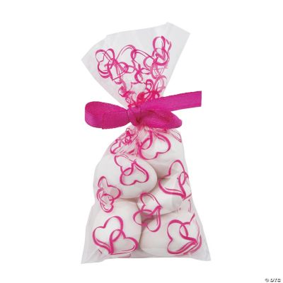 Mini Hot Pink Two Hearts Cellophane Bags Discontinued