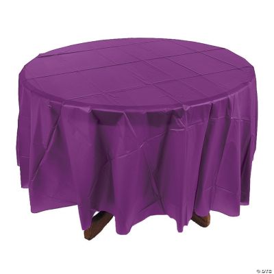 Plum Round Plastic Tablecloth Oriental Trading