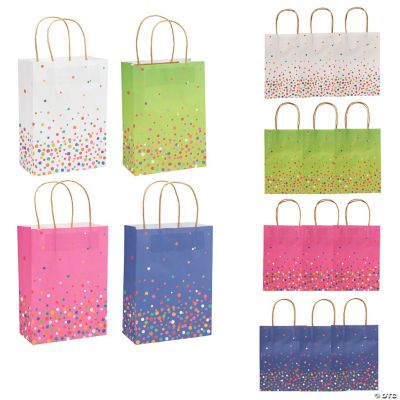 10 x 13 Large Happy Birthday Party Paper Gift Bags with Tags