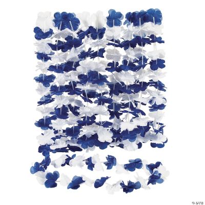 Two-Tone Hawaiian Flower Polyester Leis - 12 Pc.