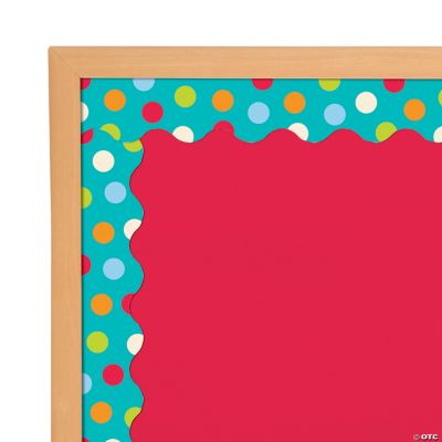 Colorful Dots on Turquoise Bulletin Board Borders