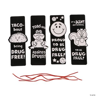 Color Your Own Fuzzy Red Ribbon Week Bookmarks - 12 Pc.