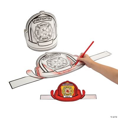 Color Your Own Firefighter Hats 12 Pc 