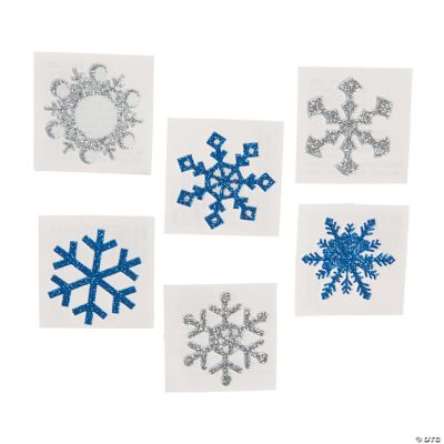 Winter Snowflake Glitter Temporary Tattoo Stickers- 12 Pc. | Oriental ...