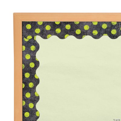 Lime Green Dots on Chalkboard Bulletin Board Border Discontinued