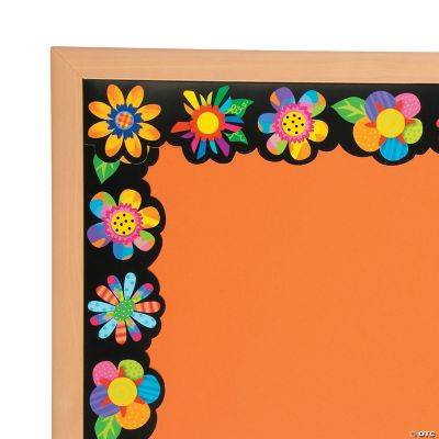 Poppin Pattern Spring Flower Bulletin Board Borders Discontinued