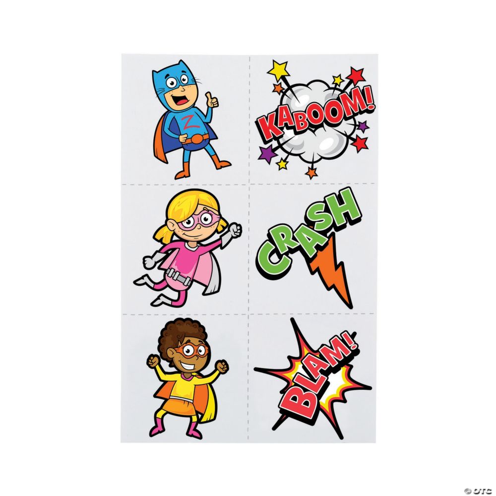 Bulk 72 Pc. Superhero Temporary Tattoos