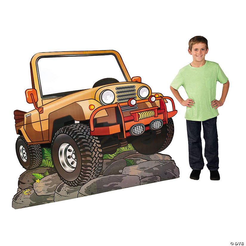 safari jeep cardboard cutout