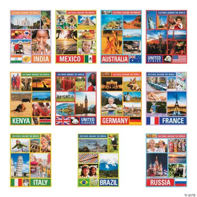 Cultures Around the World Posters - 12 Pc. | Oriental Trading