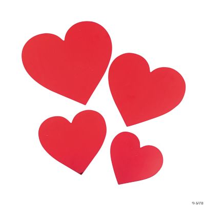 Wholesale Printed Heart Cutouts - Red, 4-12