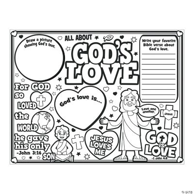 Color Your Own God's Love Fuzzy Posters - 24 Pc.