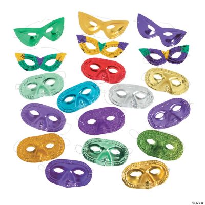 Bulk 60 Pc. Colorful Mardi Gras Mask Assortment