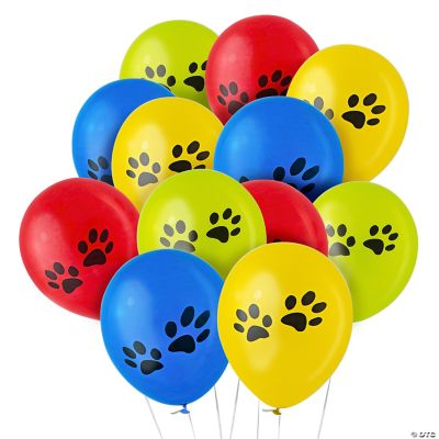 60 Pcs Dog Themed Balloons Decoration,2 Pieces Bone Shaped Balloons and 2  Pieces Dog Print Balloon 55 Dog Paw Print Latex Balloon and Latex Balloons