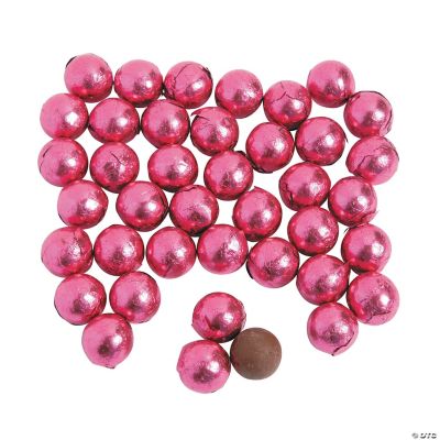 Hot Pink Foil Balls Chocolate Candy Discontinued