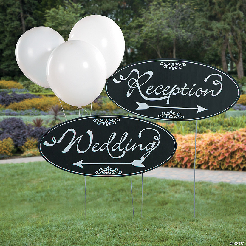Wedding Ceremony Wedding 28 Reception 24x18 Double Sided Yard Sign