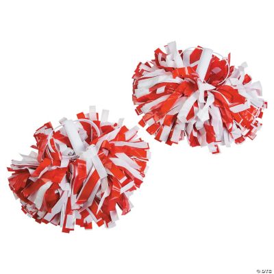 Red & White Spirit Show PomPoms 2 Pc. Oriental Trading