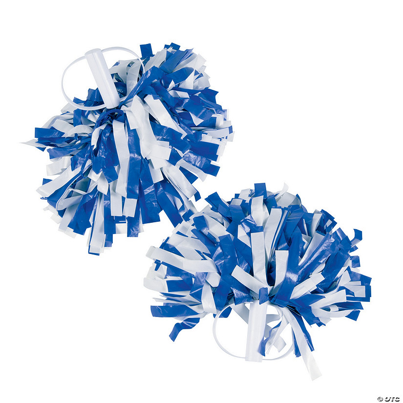 Blue & White Spirit Cheer Pom-Poms - 2 Pc. - Discontinued