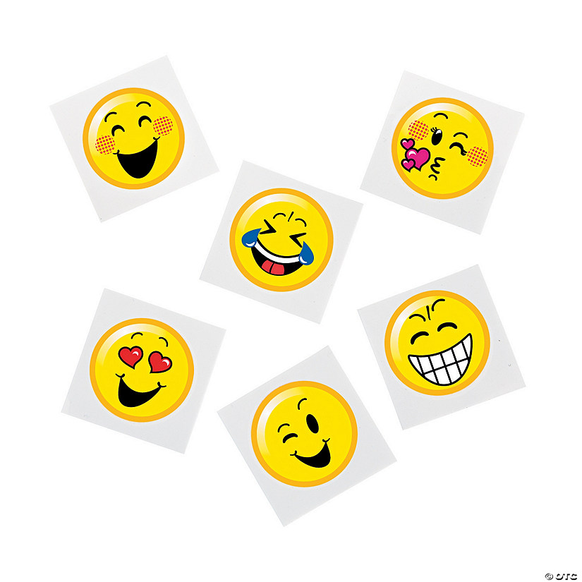 72 x Smiley Emoji Tatouages Temporaires Enfants Filles Garçons Fête Sac Remplissage Jouet 