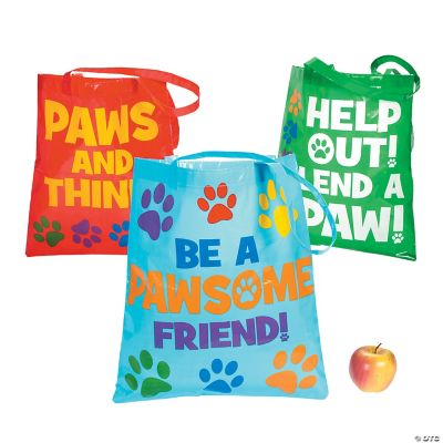 Paw Print Laminated Tote Bags Discontinued