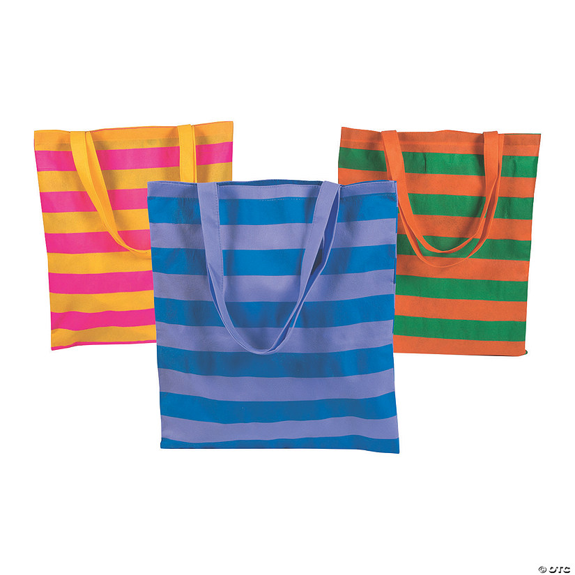 Large Bright Striped Tote Bags - Discontinued