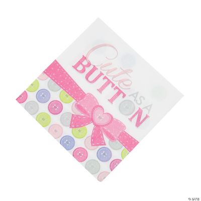 Girl Cute as a Button Luncheon Napkins Discontinued