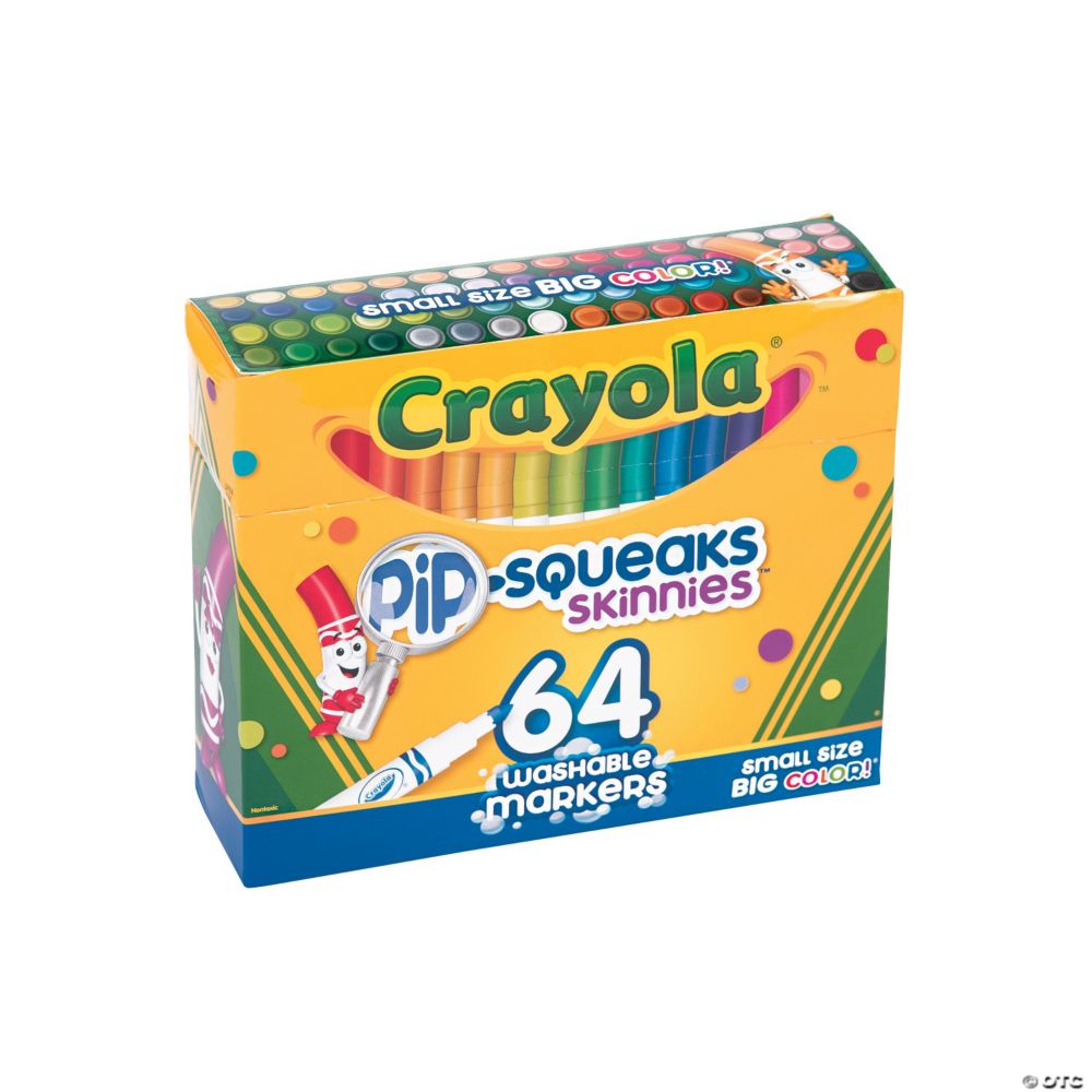 64-Color Crayola® Pip-Squeaks(TM) Skinnies Fine Tip Markers From MindWare