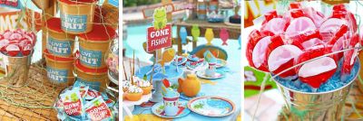 36 Pcs Fishing Birthday Party Decorations Fish Cupcake Pole Picks Fishing  Themed Party Supplies Little Fisherman Tropical Appetizer Pick Cocktail