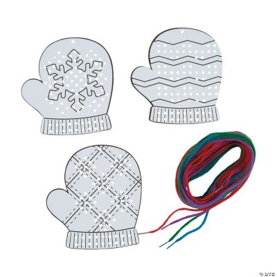 Color Your Own Cross Stitch Mitten Ornaments - Discontinued