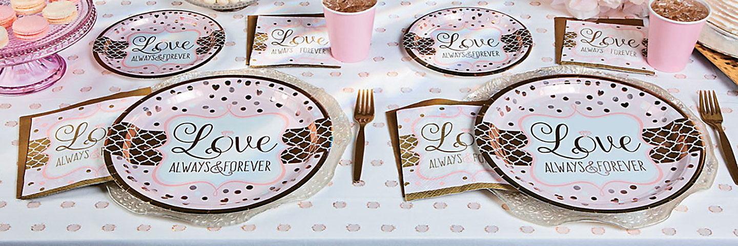 Sparkling Gold and Pink Wedding Supplies