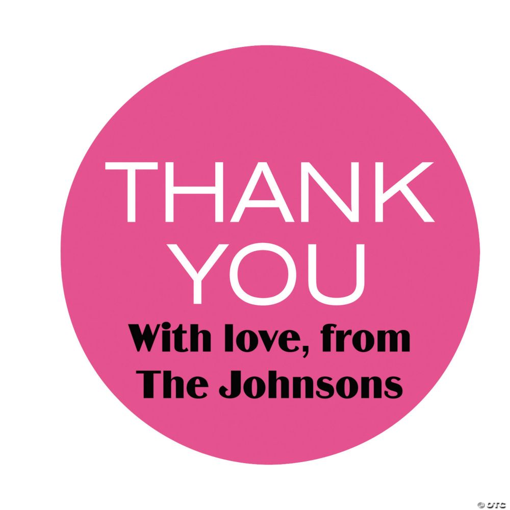Personalized Thank You Favor Stickers - 144 Pc. Lime Green
