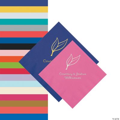 Heart Leaf Personalized Napkins Beverage or Luncheon Oriental Trading