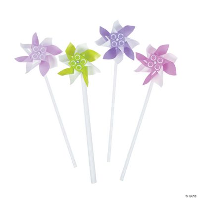 Pastel Color Brick Party Pinwheels 12 Pc Discontinued