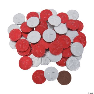 Red & Silver Cross Chocolate Coins - Discontinued