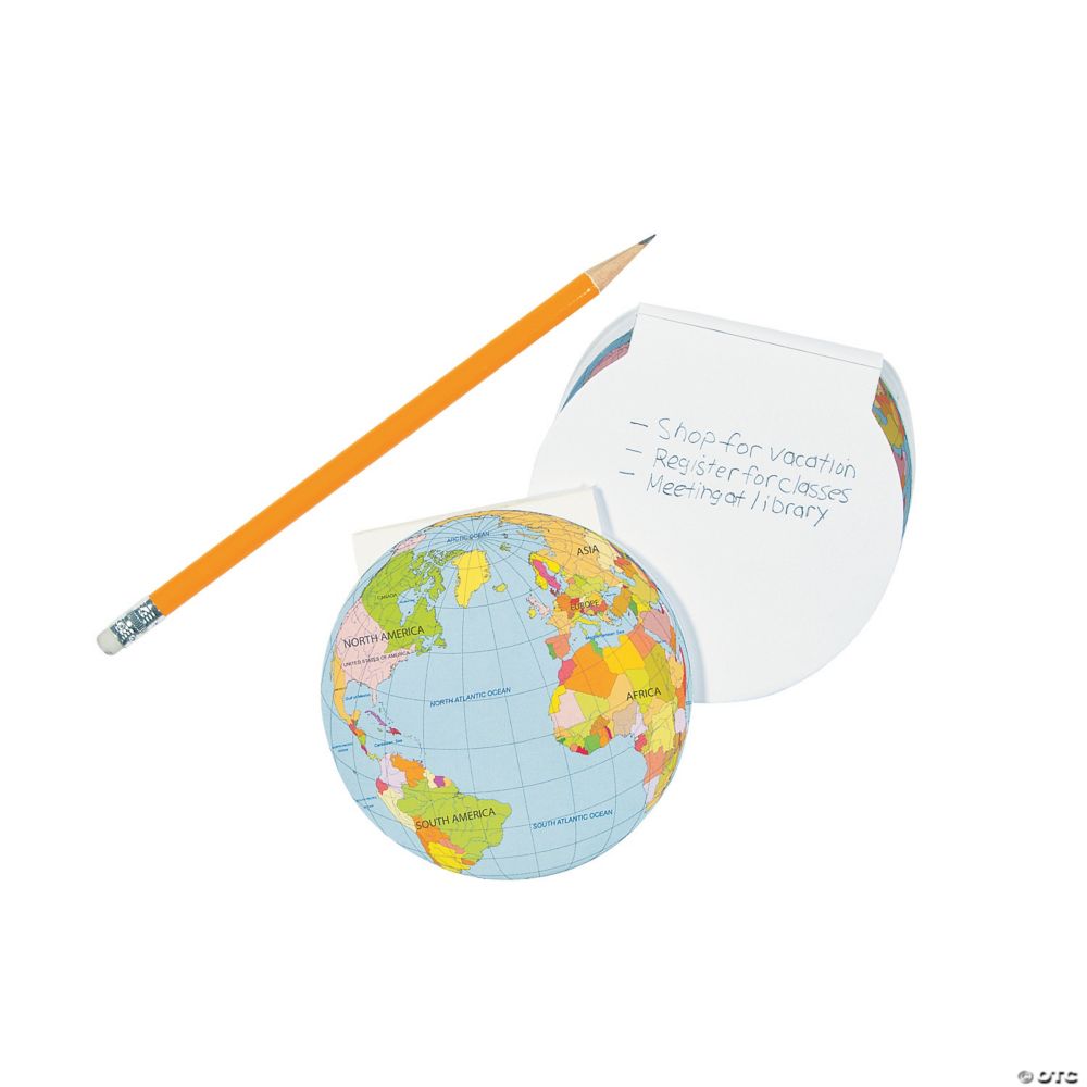 Globe Notepads - 24 Pc.