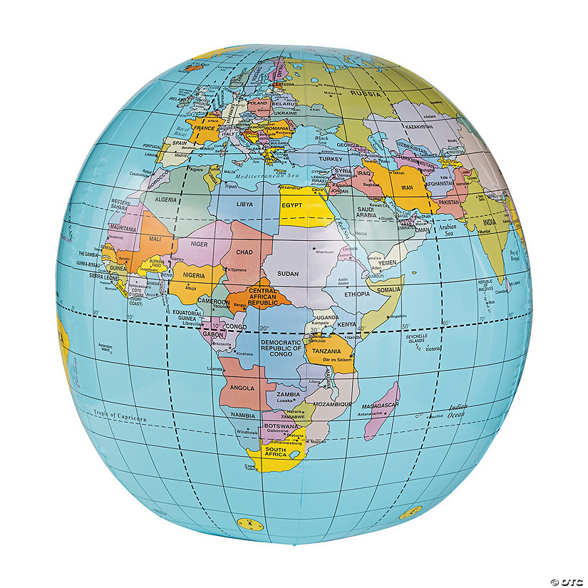 American Educational 48" Inflatable World Globe In Blue 