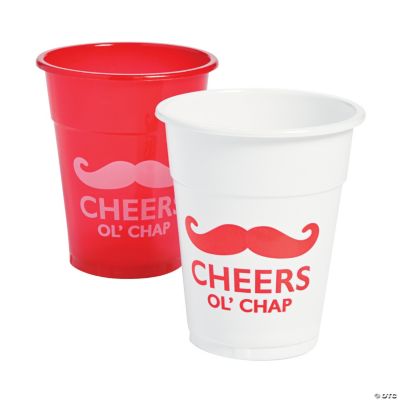 British Party Cheers Ol Chap Mustache Plastic Cups 25 Ct Oriental Trading