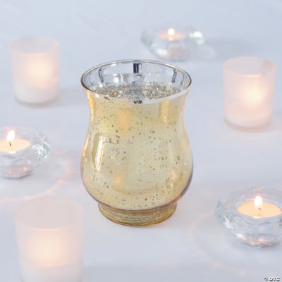 Gold Mercury Hurricane Glasses Home Decor 2 Pieces eBay