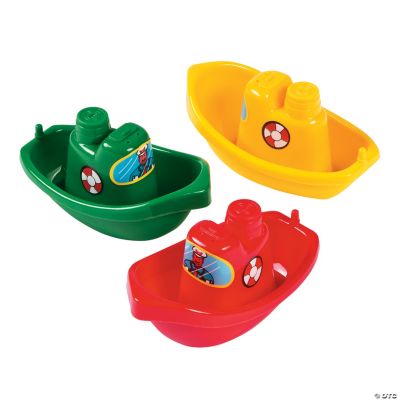 small plastic toy boats