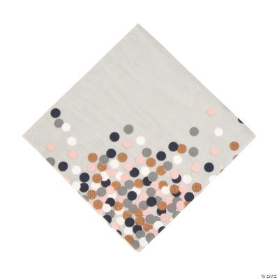Silver Confetti Napkins Large 16 Pack 22cm
