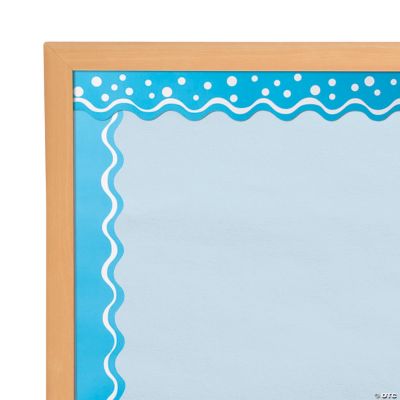 DoubleSided Bulletin Board Borders Scalloped Edge Happy Pool Blue