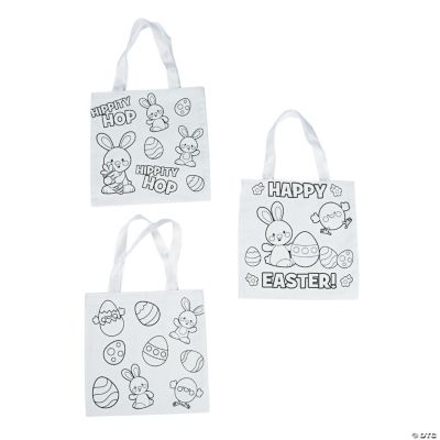  Easter DIY Tote Bag for Kids - Diy Canvas Easter Bags for Girls  & Boys - Easter Gifts for Child - Egg Basket Totes Bags (Design #1) : Home  & Kitchen