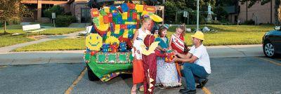 Trunk-or-Treat Color Brick Decorating Idea
