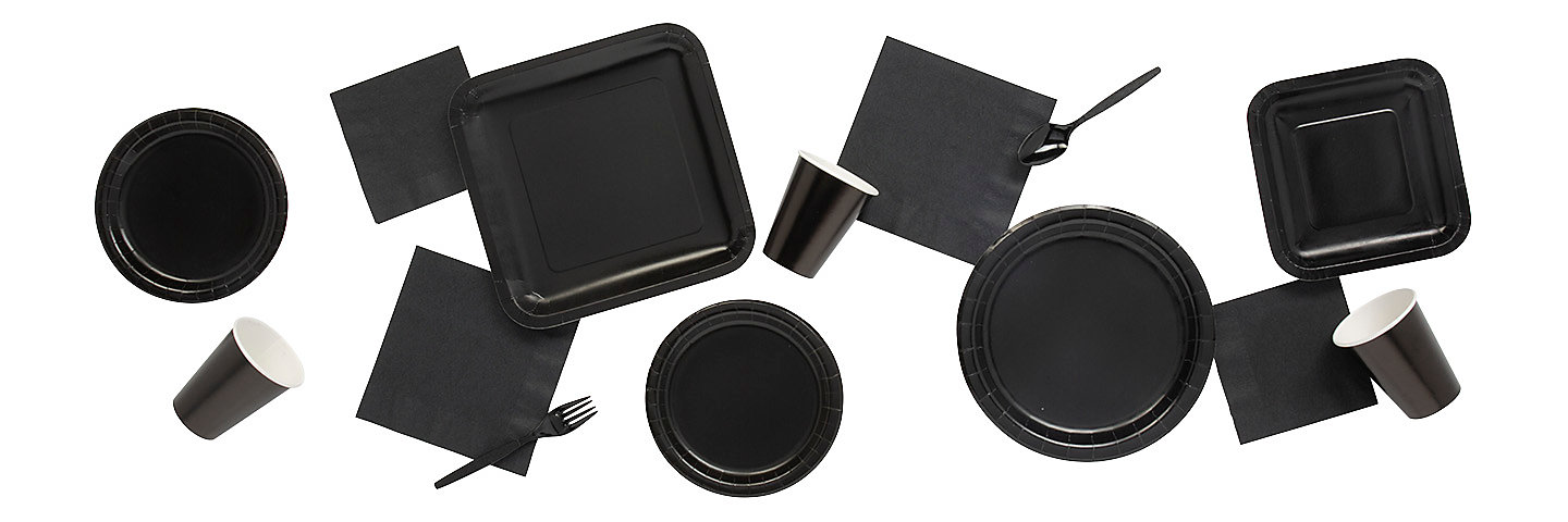 Solid Color Black Tableware