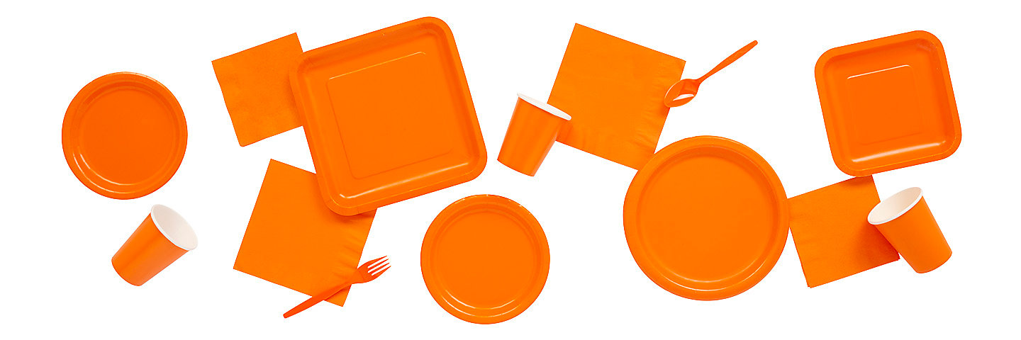 Solid Color Orange Tableware